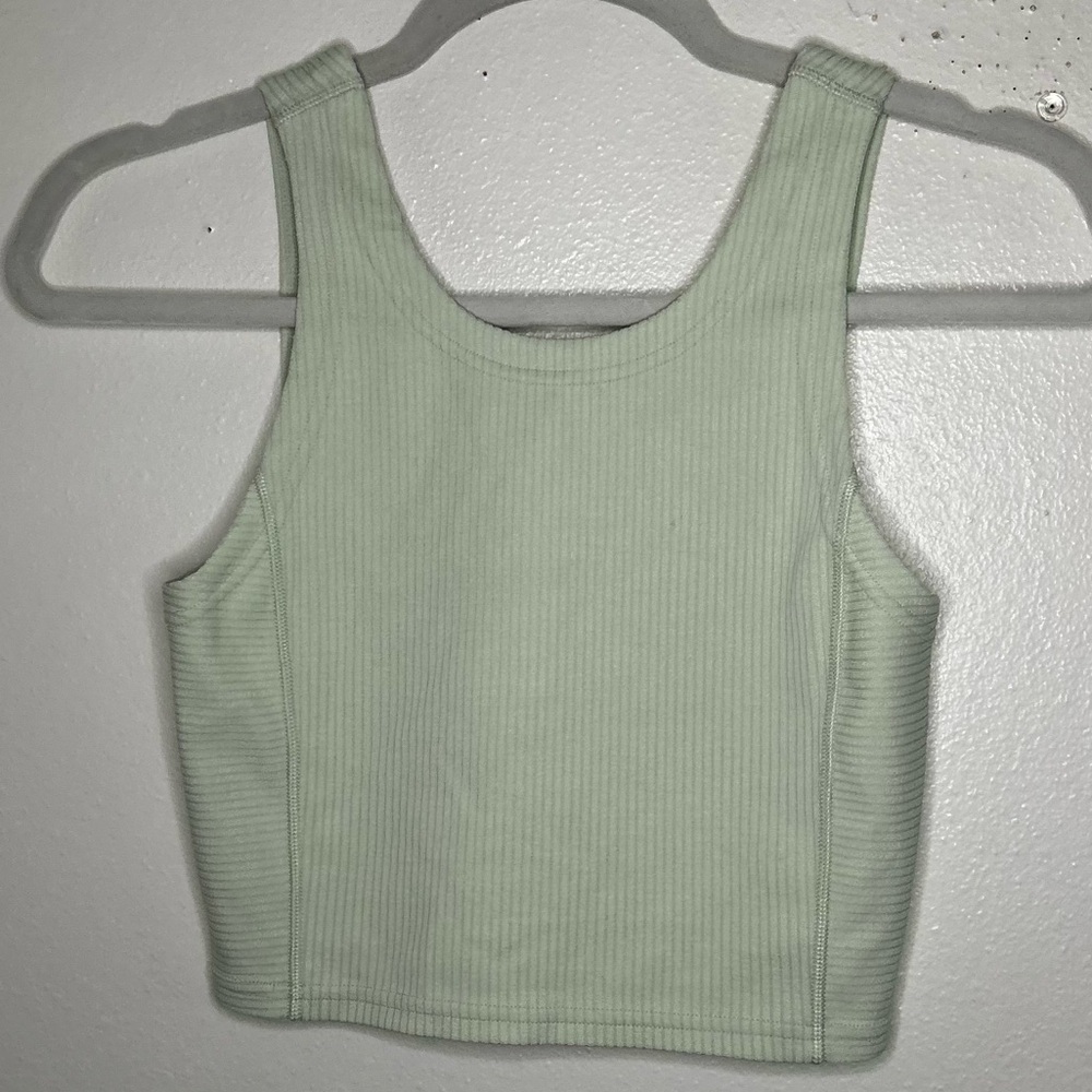 Lululemon Ribbed Softstreme ribbed cropped top Kohlrabi green